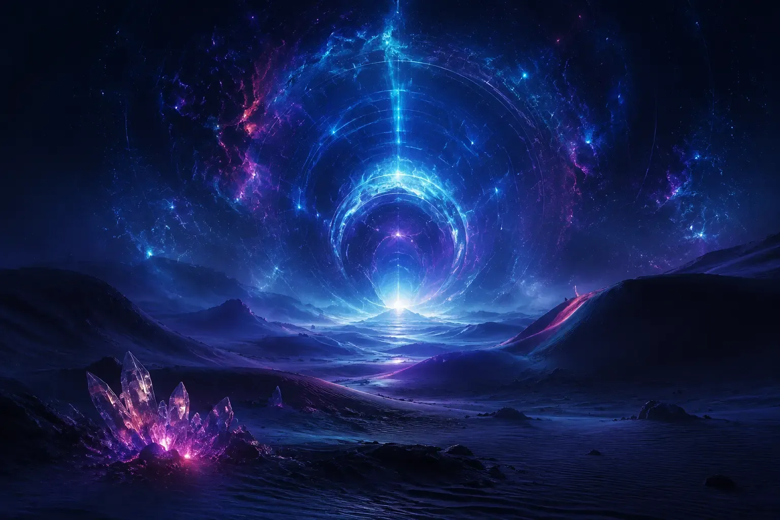 Cosmic desert portal representing the MpPsy sound